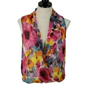 Indiastyle Love Your Style Abstract Floral Print‎ Sleeveless Blouse Size 2
